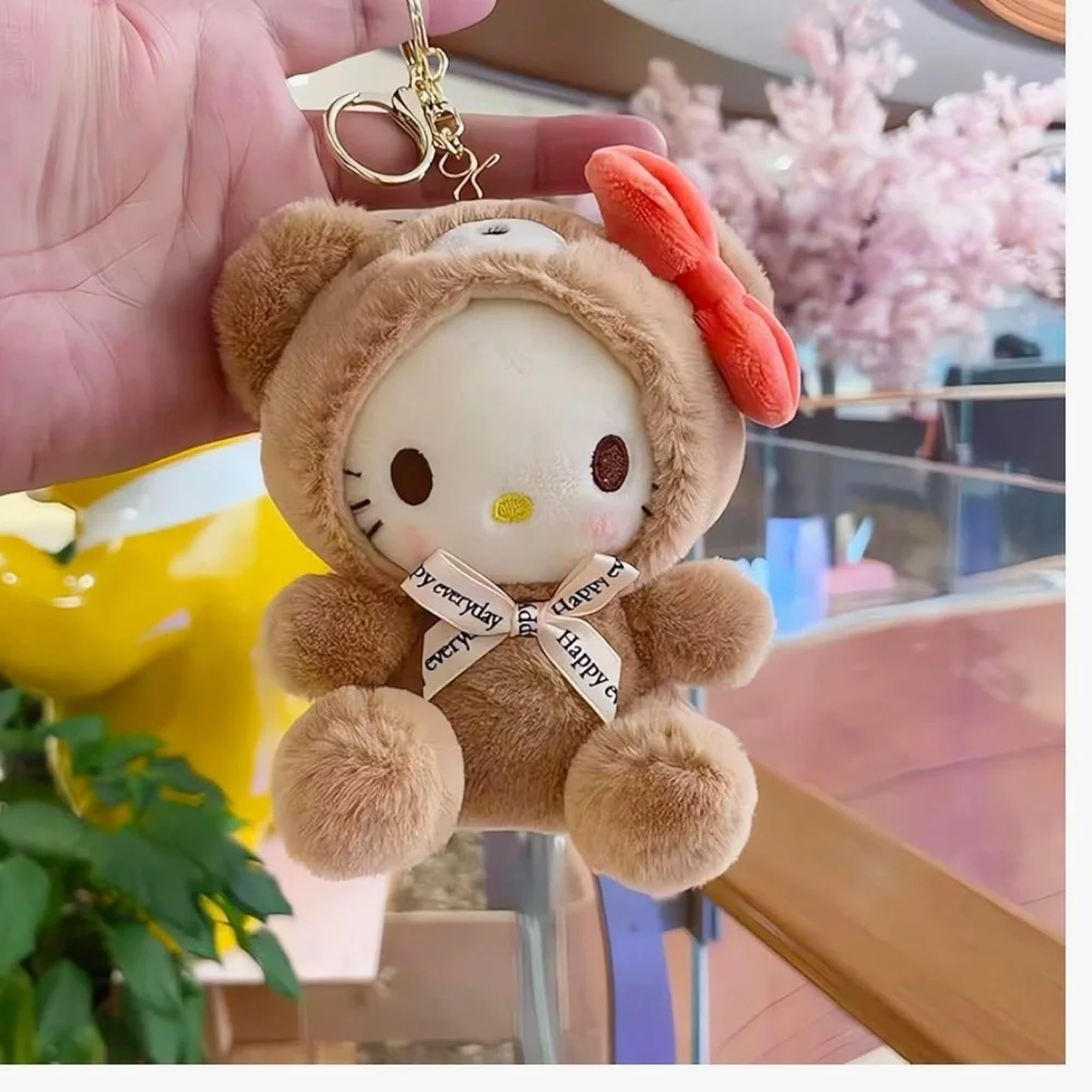 Hello Kitty bear outfit keychain in purse charms approximately 5.1 inches